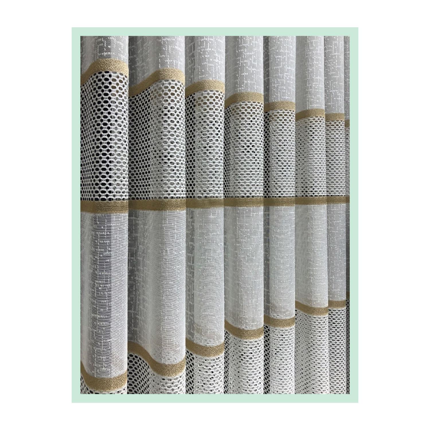 

Тюлевая занавеска Dobby Gold в переходном современном стиле 1/3, закрытая плиссированная тюлевая занавеска 50 x 30 золотой