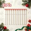 21Pcs Christmas Character Decorative Writing Pen, Back To School Season Student Stationery, Cute Striped Figure Topper Design, Single Stylish Writing