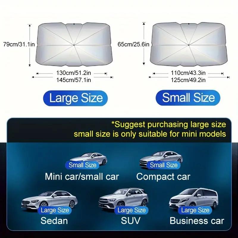 Automobile Windshield Sunshade-Foldable Automobile Umbrella Sunshade Anti-Ultraviolet Car Front Window (Heat Protection) WindshWindshield Sunshades 1
