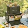 Side Door Wheels Folding Box Camping Outdoor Wooden Lid Storage Trunk for Clothes Books Stall Box Organizer