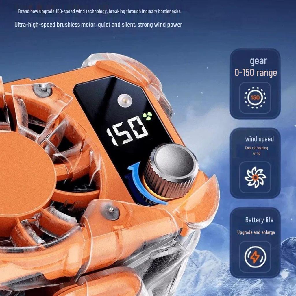 Portable Rechargeable Waist & Neck-Hanging Fan - Strong Wind, Outdoor Cooling Clip-on