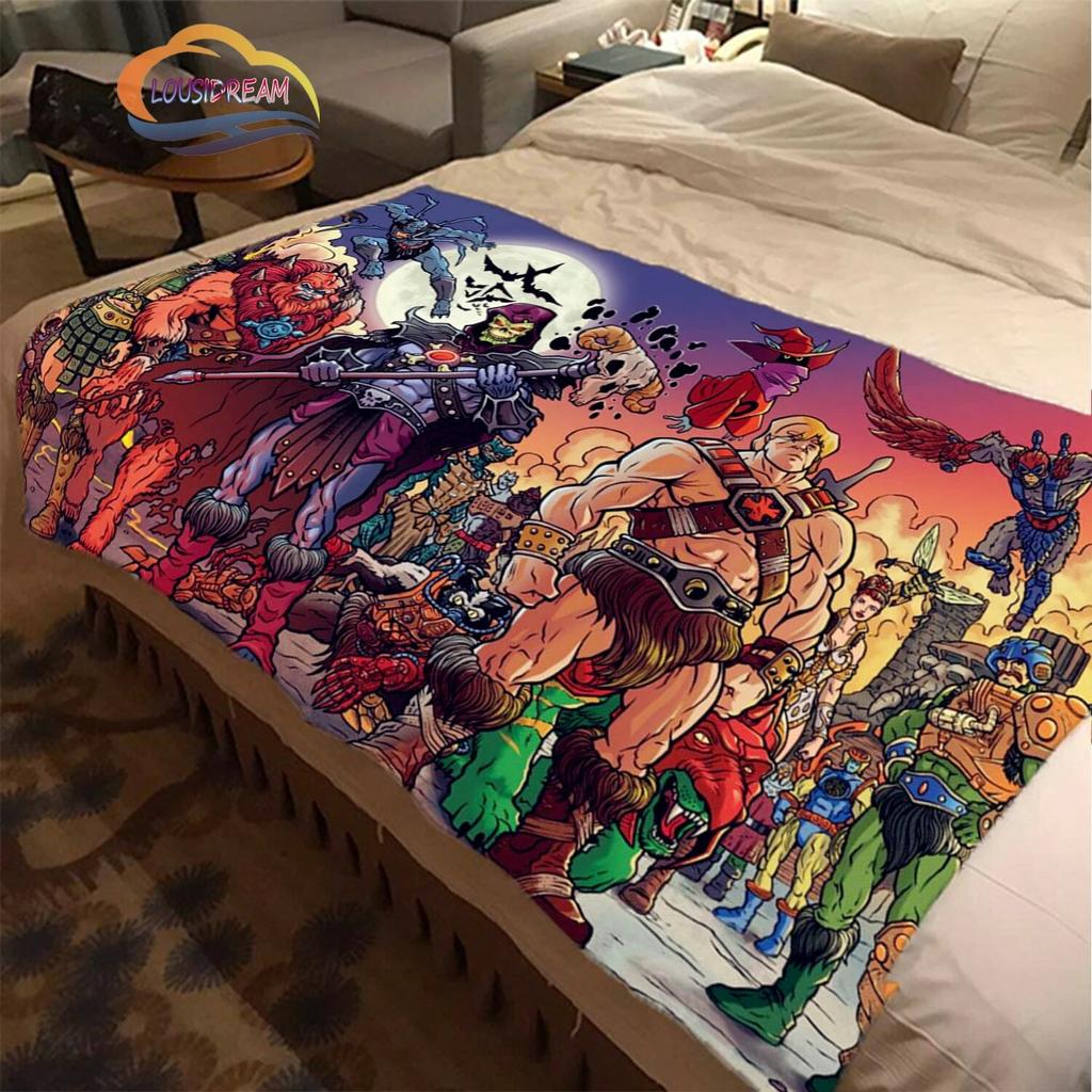 Cartoon Masters of the Universe Wool Blanket Jindian Animation Cashmere  Fashion  Portable Flannel Warm Camping