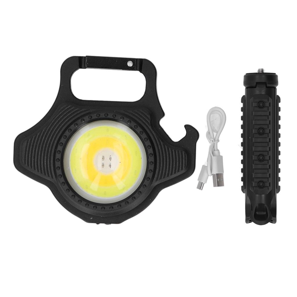 COB Small Flashlight 500LM Rechargeable Portable Mini Pocket Light with Folding Bracket for Fishing