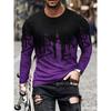 Men's 3D Printed Long-sleeved T-shirt, Comfortable, Breathable and Versatile Men's Top