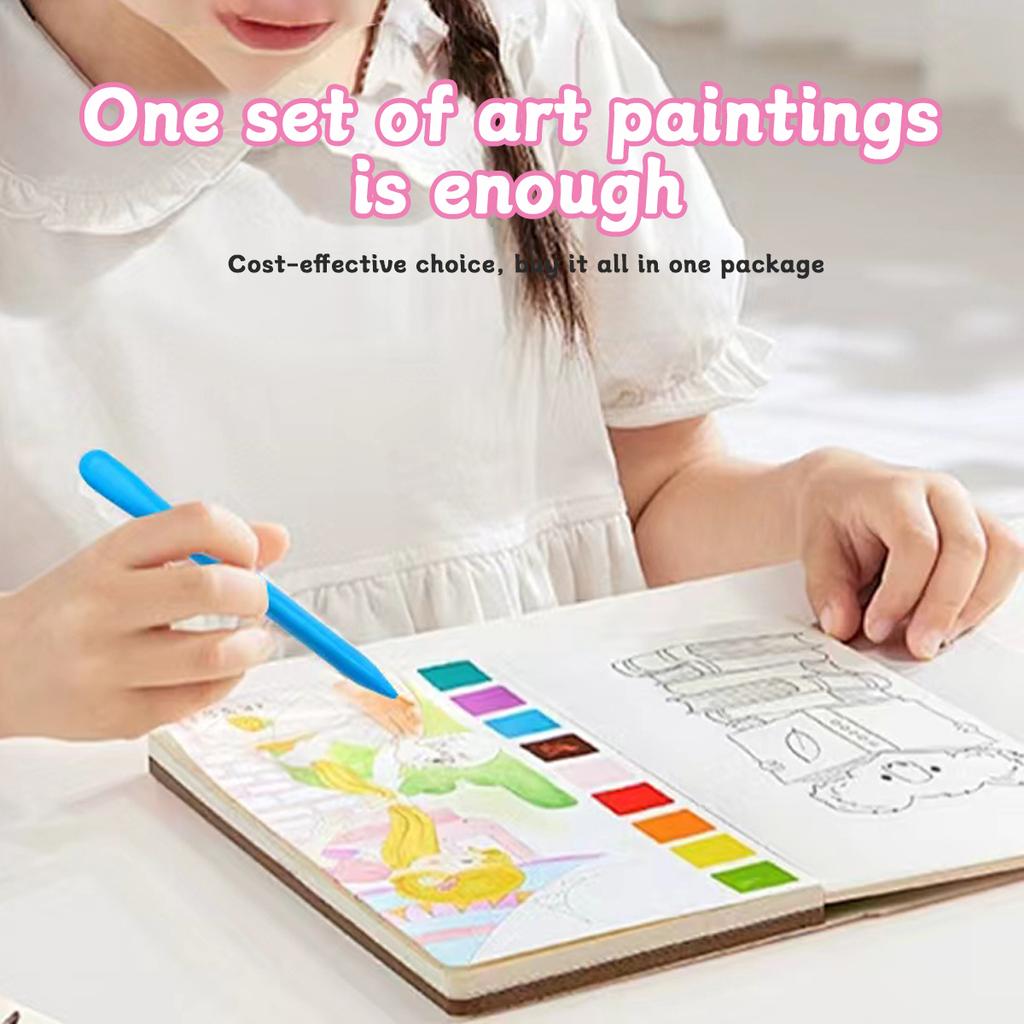 Kawaii Tragbare Tragetasche mit großem Fassungsvermögen Set enthält Farbstift Markerstift Zeichnen Graffiti Schreibwaren Gutes Geschenk für Kinder