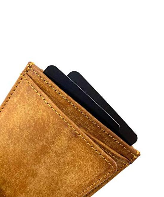 Sotto Pueblo Leather Card & Money Holder, Genuine Leather, Dark Brown, so-z-0253