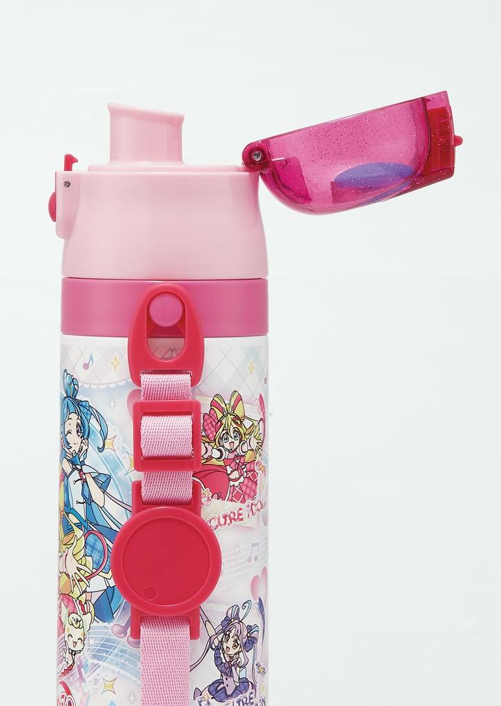 Skater Children's Water Bottle, Direct Drinking, 470ml, Kimi to Idol PreCure Girl Design, Insulated Stainless Steel, Lightweight, Sports Bottle,