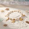 Bohemia Elegant Imitation Pearls Anklet for Women Starfish Seahorse Shell Conch Pendant Bracelet On Leg Beach Barefoot Jewelry