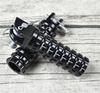 2PCS Retro Vintage Motorcycle Motorcycle Modification Bright Black Plaid Front of the Foot Pedal
