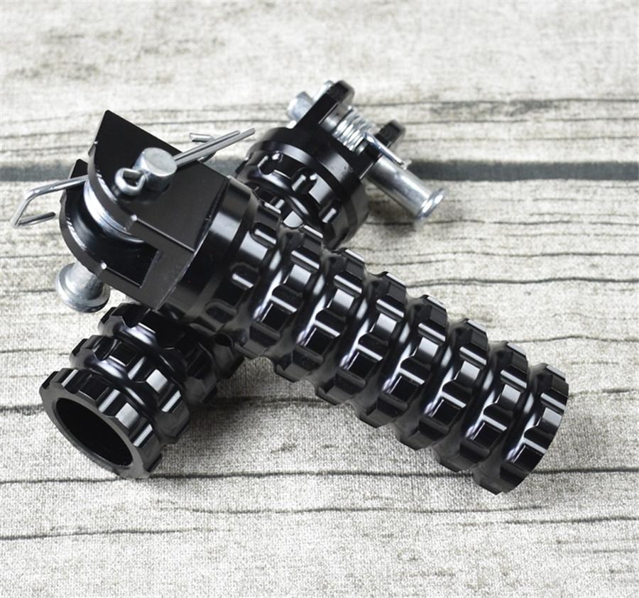 2PCS Retro Vintage Motorcycle Motorcycle Modification Bright Black Plaid Front of the Foot Pedal