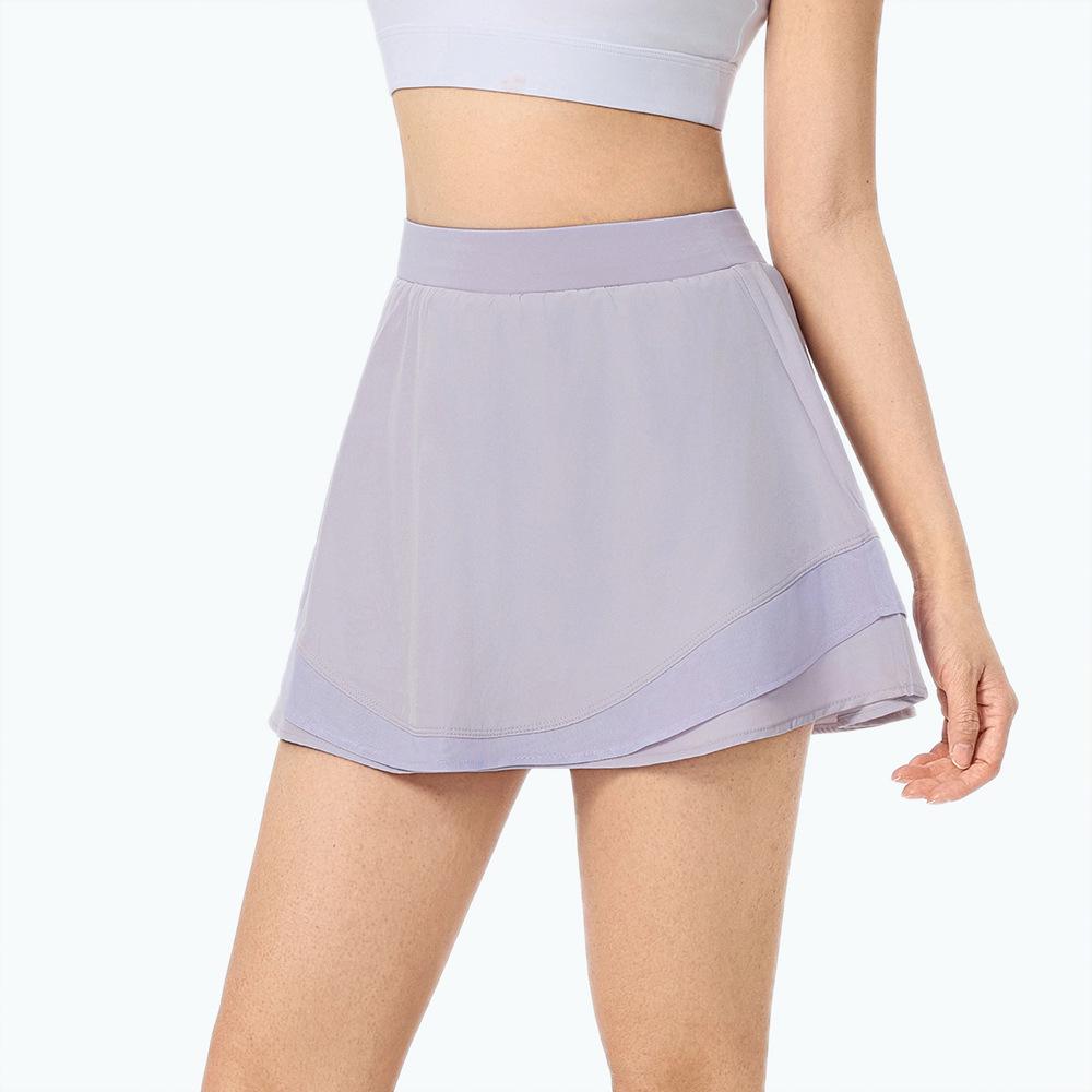 Cross-Border Women's High-Waisted Quick-Dry Sports Skort for Yoga, Fitness, Running, and Dance