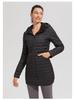 Lulu Women's Mid-Length Sporty Down Jacket: Windproof, Warm, Hooded, Zip Waist, Slimming Lightweight Coat for Autumn and Winter