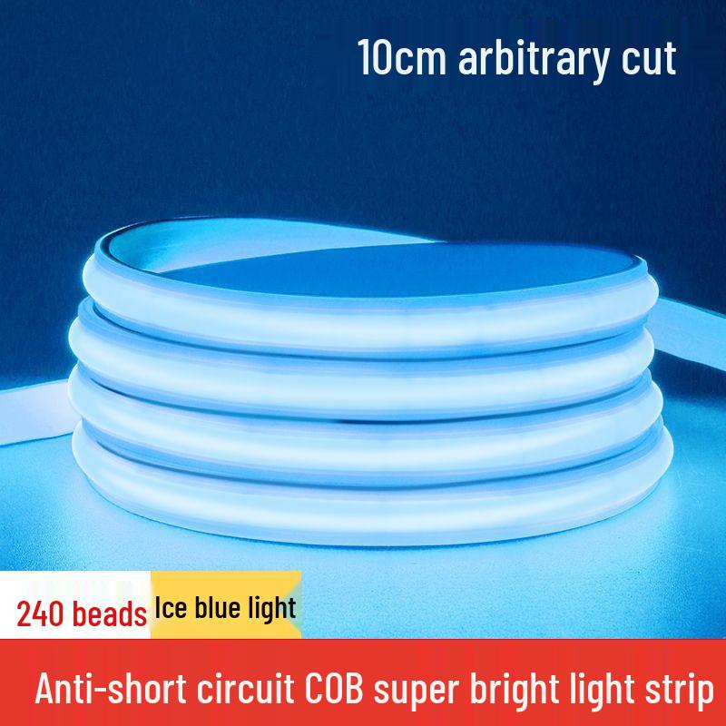Outdoor Waterproof LED Strip Light, 220V COB, Self-Adhesive, Super Bright White, Suitable for Living Room and Ceiling.