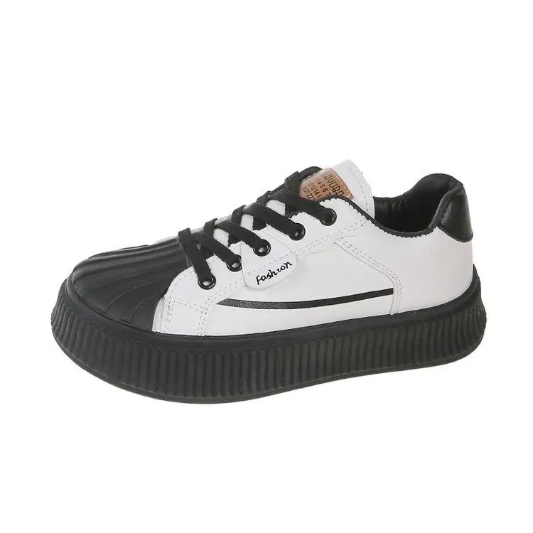 Explosive Thick Sole Increase Tide Brand Lace-up Casual Women's Shoes 2024 Niche Design Sense Board Shoes