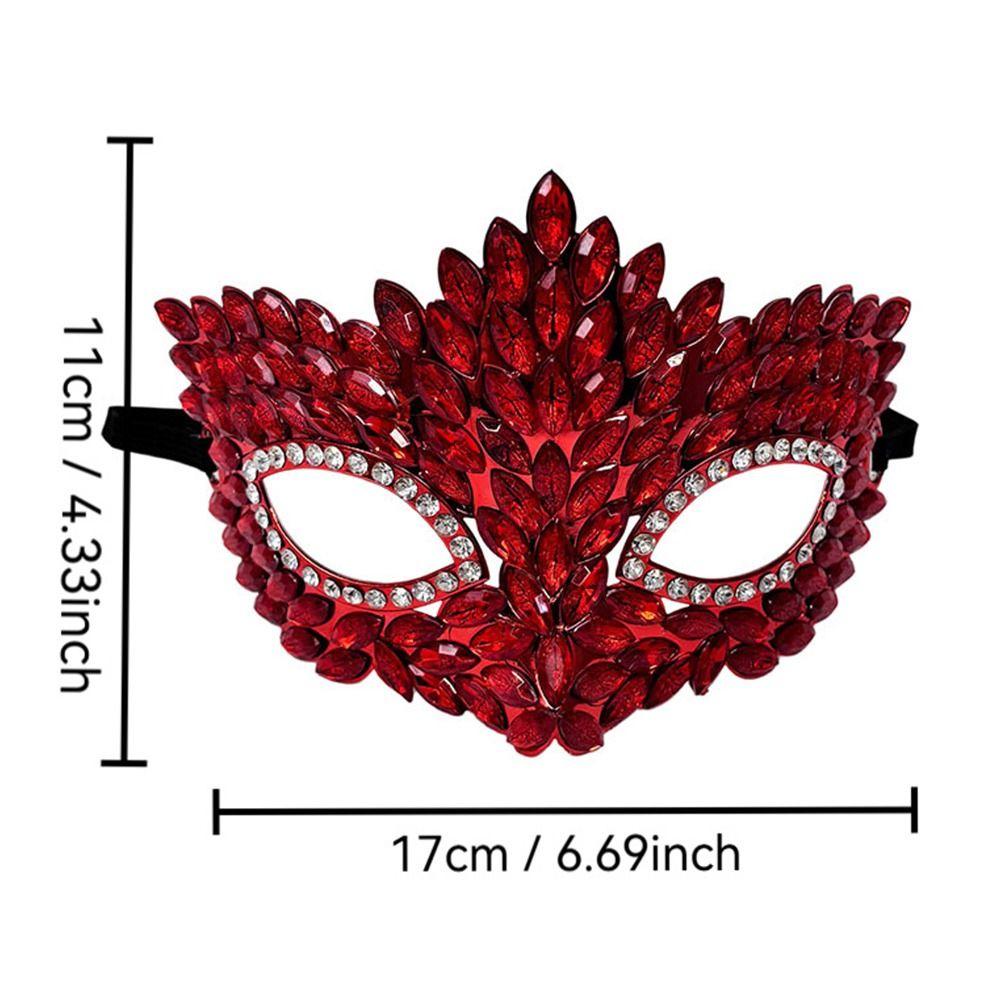 Shiny Acrylic Crystal Half Face Mask Full Jewelry Cosplay Mask Gift Idea Rave Mask  Halloween Event