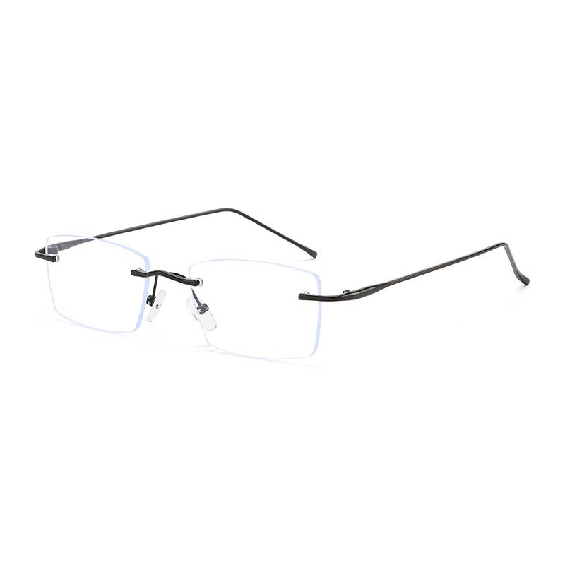 Retro Rimless Glasses Myopia Versatile Vintage Elegant Anti-Blue Light Flat Optical Unisex Ultra Light Stylish Eyeglass Frame