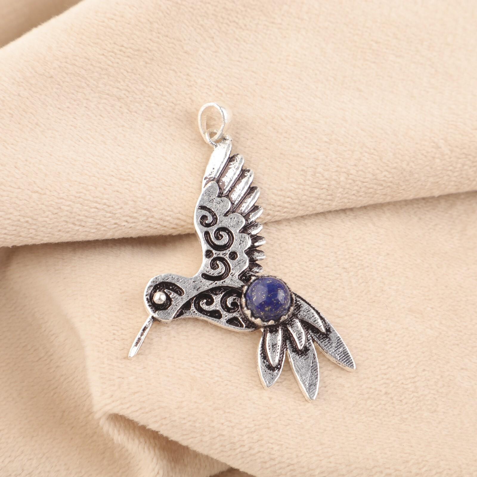 

Лазурит Драгоценный камень 925 Стерлинговое серебро Ювелирные изделия Камень сентября Подвеска 1,8 CP-20-23