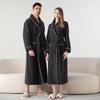 Velvet & Fleece Couple Pajamas: Unisex Long Bathrobe for Autumn/Winter