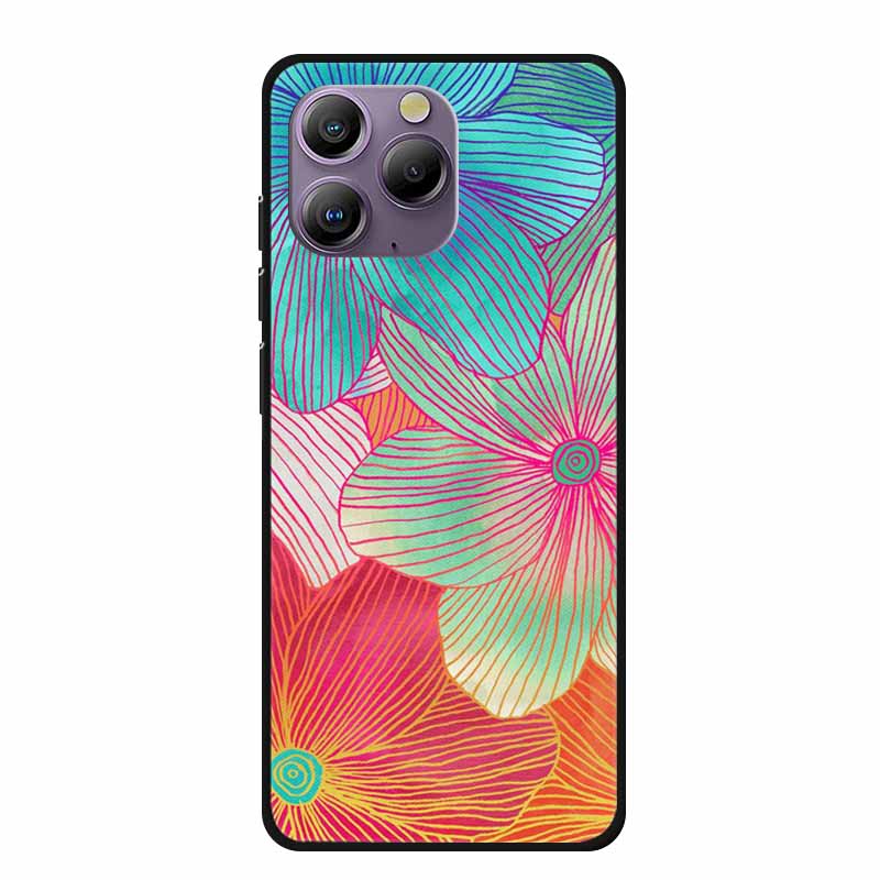 Copertura Morbida Spazio per Custodia Blackview A96 Fiore TPU Gatto Custodie in Silicone per BlackviewA96 Cover Shell Amorevole Antiurto