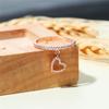 Female White Crystal Pendant Rings Rose Gold Silver Color Engagement Ring Vintage Love Heart Thin Wedding Jewelr For Women