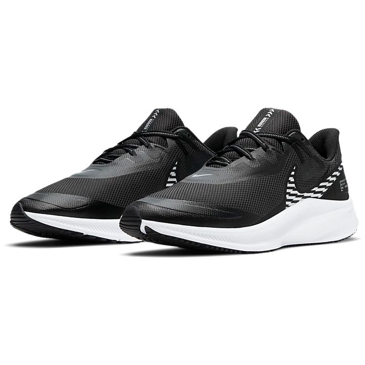 Nike Quest 3 Shield Black Metallic Silver Men Sneakers Dark-Smoke-Grey White CQ8894-001