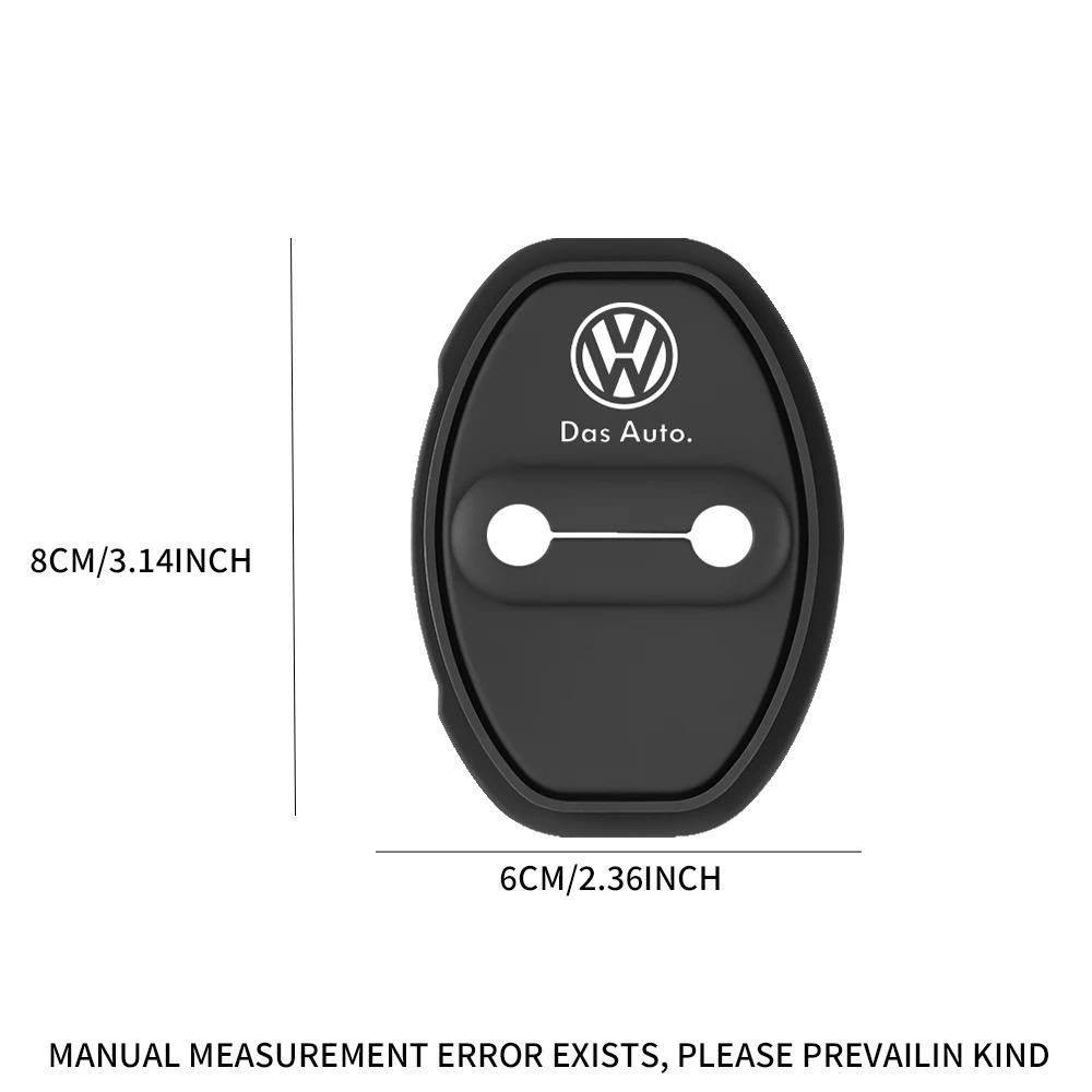 RUN1 Car Silicone Door Lock Cover Protective Stickers Accessories For Volkswagen VW Rline Golf 4 5 6 7 Tiguan Passat B5 B6 B7 CC MK5