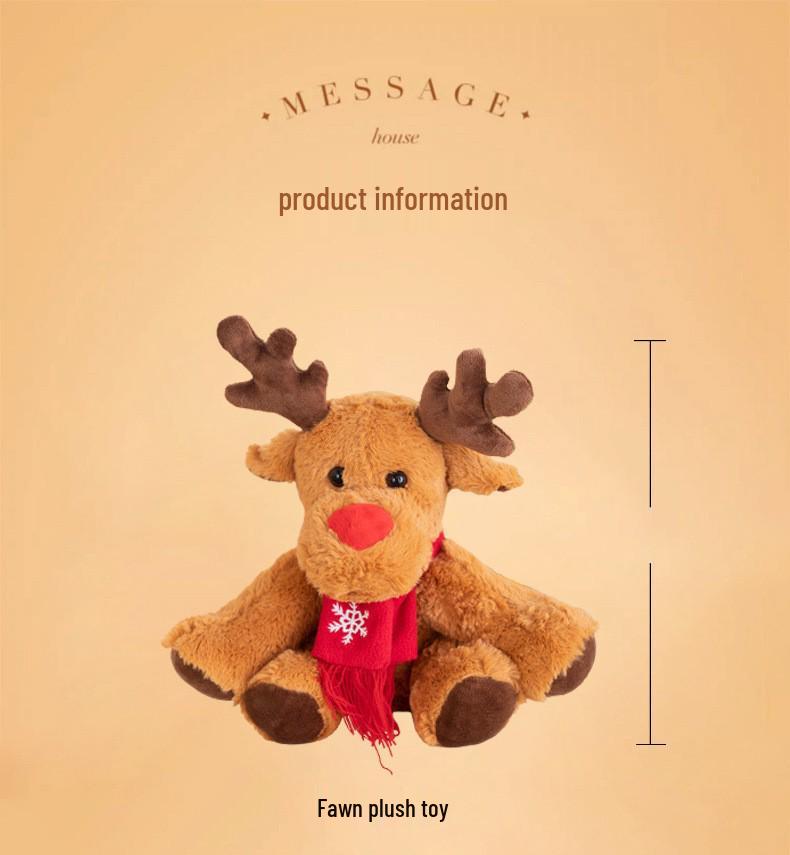 Cross-border Cartoon Reindeer Plush Toy - Christmas Fawn Doll Mascot Gift