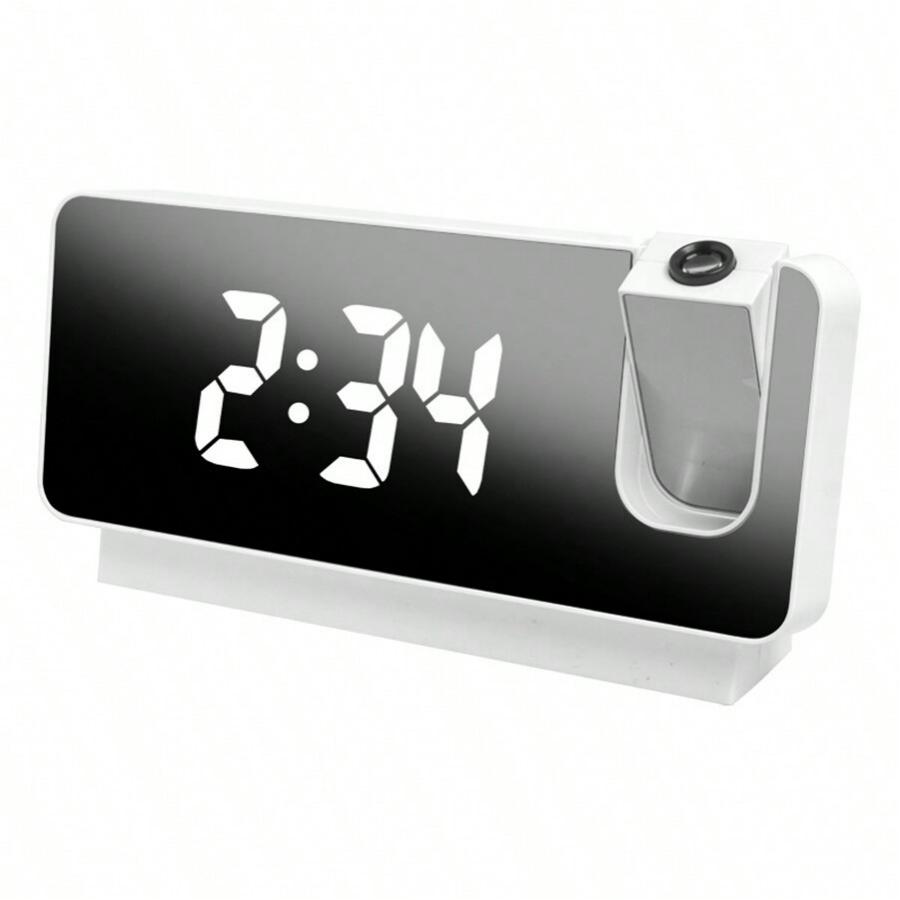 Multi-function Projection Electronic Clock Luminous Silent Alarm Clock Student Bedside Table Clock Home Desktop Decoration белый