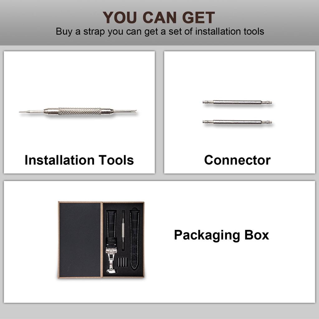 Tristraps Genuine Leather Band Replacement Crocodile Watch Strap Replacement [Triton] Crocodile/Cowhide D-Buckle 12mm-24mm Strap/Waterproof/Sweatproof