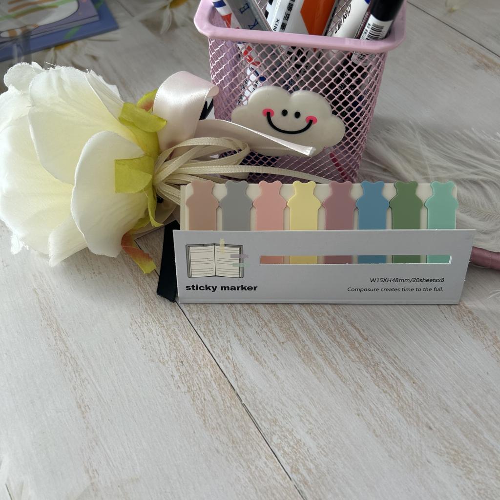 160-1280 Sheets Index Sticker Transparent Colorful Sticky Note Pads Memo Pad Office School Stationery Self-Adhesive Stickers