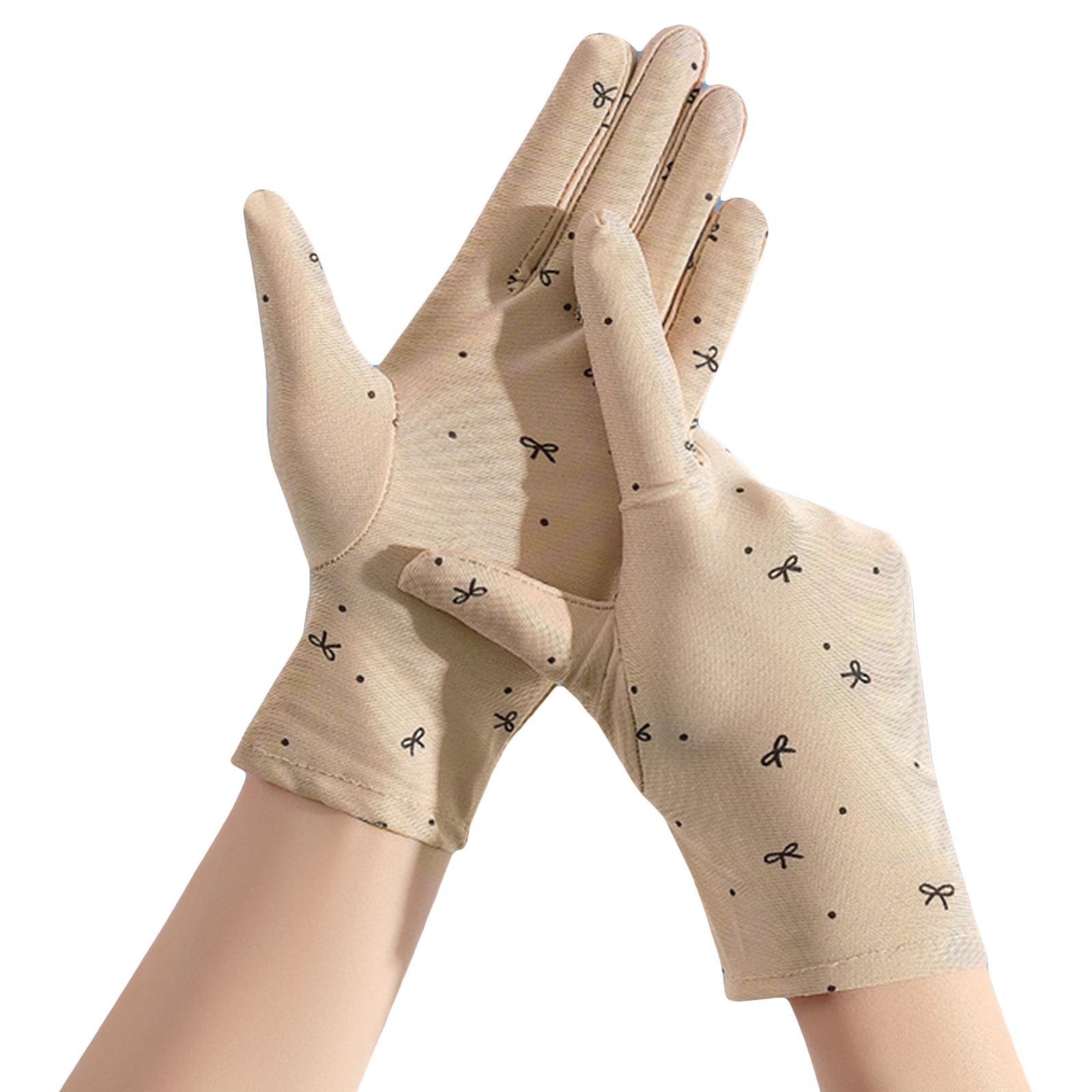 

1 пара солнцезащитных перчаток, женские короткие весенне-летние велосипедные варежки, дышащие эластичные солнцезащитные перчатки бежевый