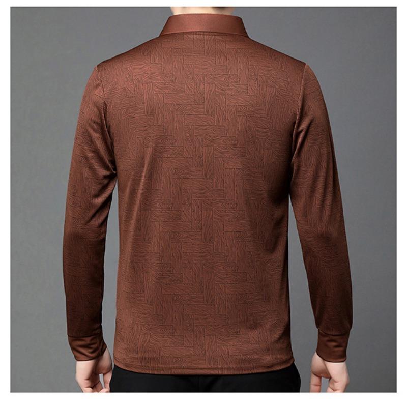 Men S Long Sleeve Polo Shirt Casual Loose Fit Breathable Top For Autumn