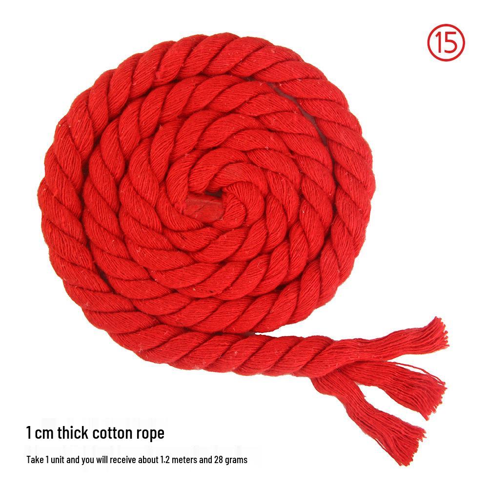 10mm Colored Cotton Rope - 1cm Thick Braided Rope for DIY Crafts, Weaving, Curtain Bundling, and More