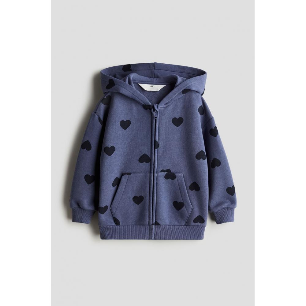 

H M zip up hoodie blue heart