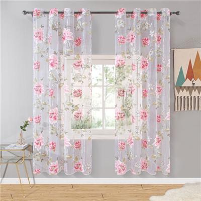 Romantic Flower Bedroom Living Room Tulle Window Drapes Home Decoration Curtain Sheer Curtains