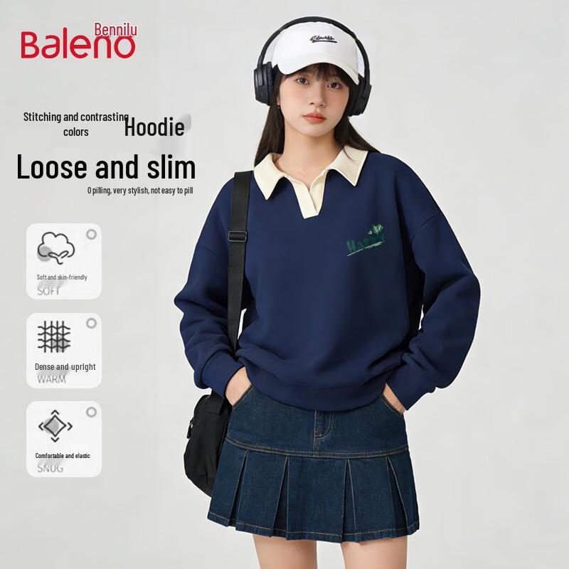 Baleno American Retro Polo Collar Sweatshirt XL