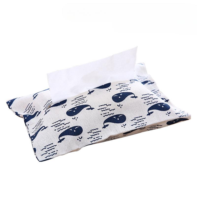 Cotton and Linen Paper Towel Set Cloth Tissue Box Bag Dustproof Waterproof Portable for Car Home Office Interior Tissue Boxes