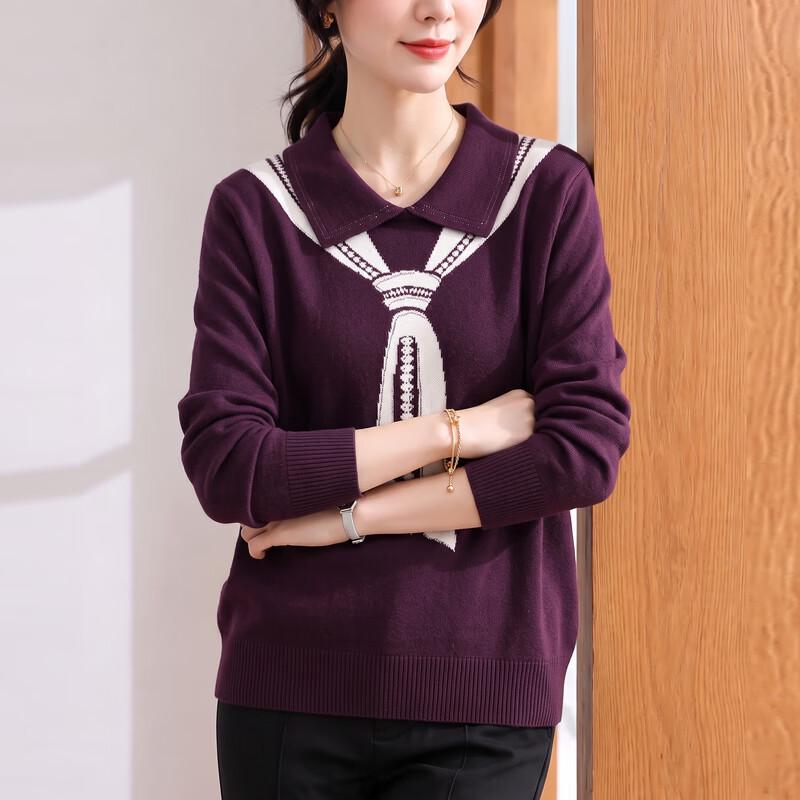 YUZHAOLIN Women's Autumn Knit Collared Pullover Sweater