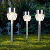 HI - HI Solar LED Spotlights with Stakes for LED Paths 3 Units Crystal