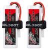 GOLDBAT 4000mAh 50C 2S 7.4V LiPo Battery with TAMI YA Plug, Pack of 2, LiPo Battery for RC Cars, Tamiya Plug Included