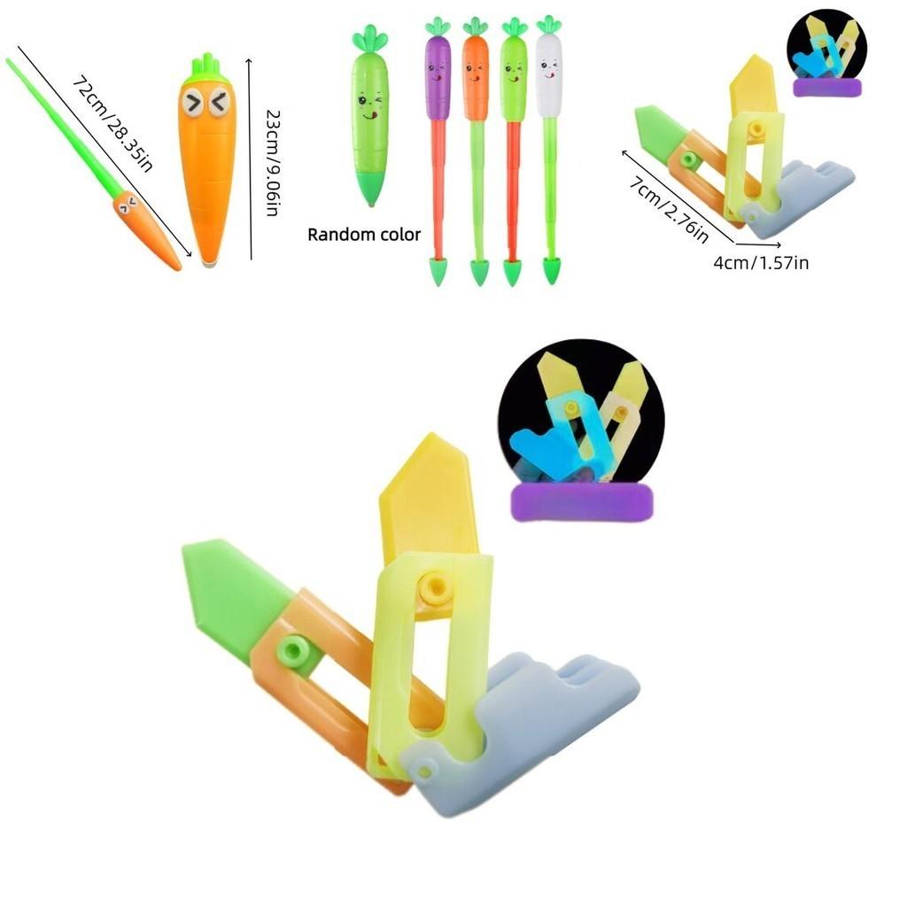 Gravity Carrot Knife With 3d Design Glowing Butterfly Knife Flashy Printed Carrot Knife And Night Light Carrot Knife