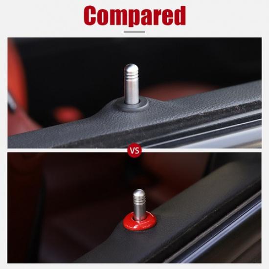2x Innen Türschloss Riegel Ring Verkleidung für Dodge Challenger 2014+ Zubehör Rot