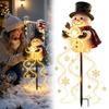 Christmas magic snowman with floating snowflake LED garden lights, snowman magic fountain star waterfall, patio ambiance lights