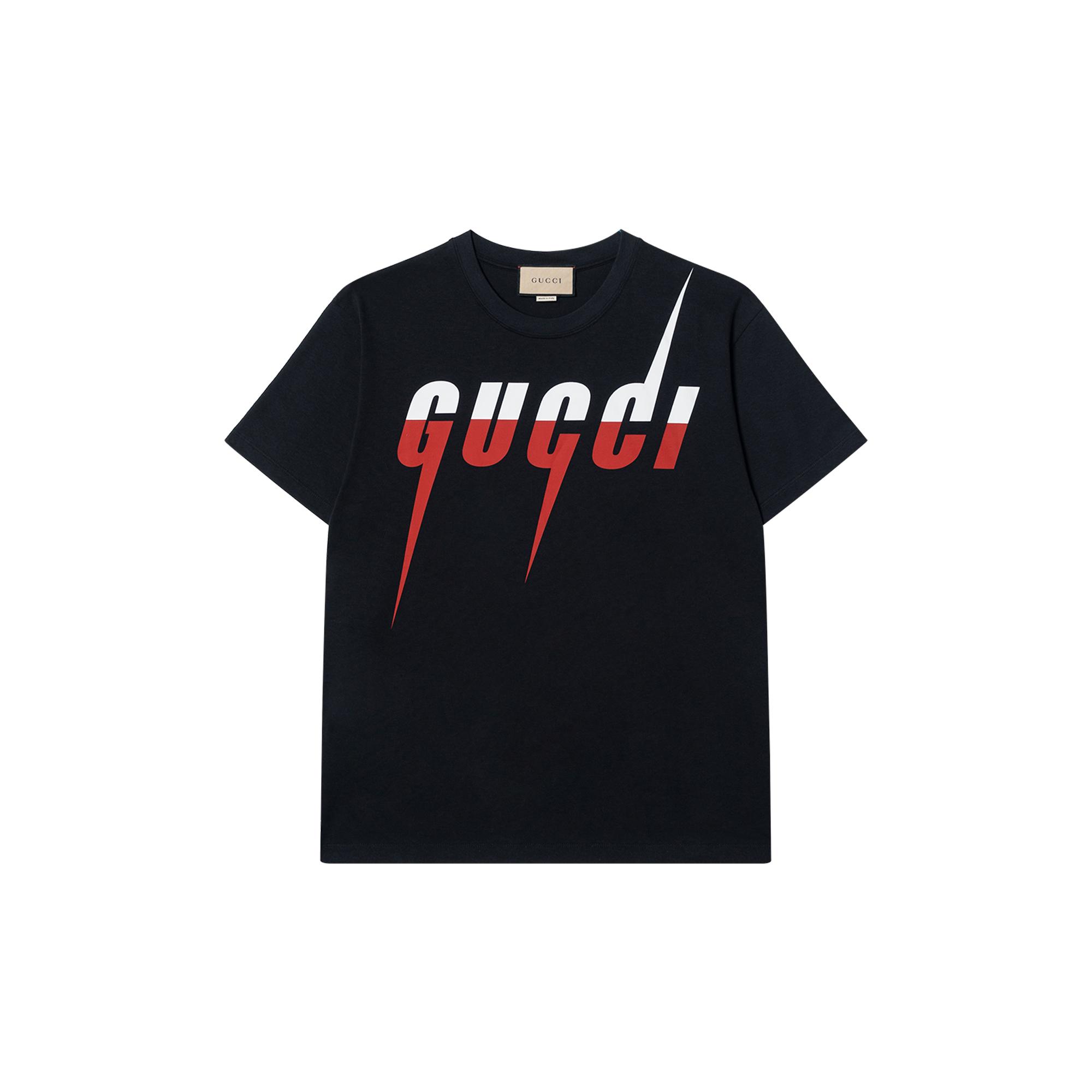 GUCCI Logo Blade Printed Crewneck T-Shirt