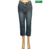 Benetton Back Lettering Embroidered Baggy Denim Pants Badpa6441 Ny