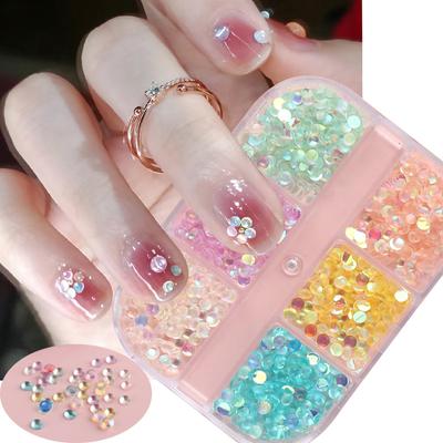 Acryl Meerjungfrau Runde Flache Perlen Nagelkunst Dekoration 3D Bunte Nagel Schmuck Anhänger DIY Nagel Ornamente Zubehör