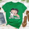 T-shirt Grafica Stile Cartone Animato Betty Boop Dolce Cuore Retrò Vintage Manica Corta da Donna Outfit Casual Quotidiano per Fan di Betty Boop