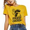 New Fashionable Rooster Letter Printed Tshirt Casual Short Sleeve Suitable for All Seasons Daily Womens Tshirt