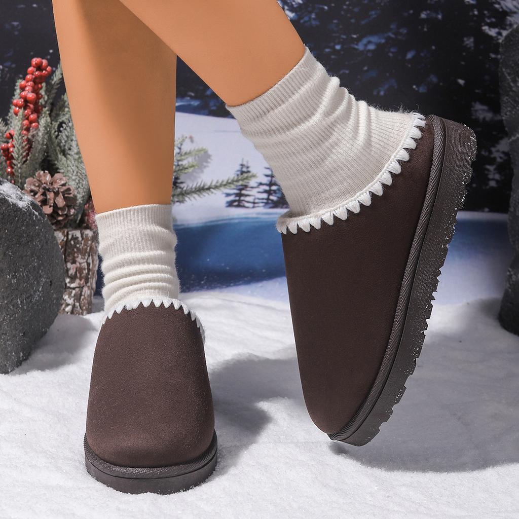 Winter 2024 Warm Fluffy Woman Slippers Soft Bottom Non Slip Thick Plush Clogs Women Casual Platform House Shoes Slides 43