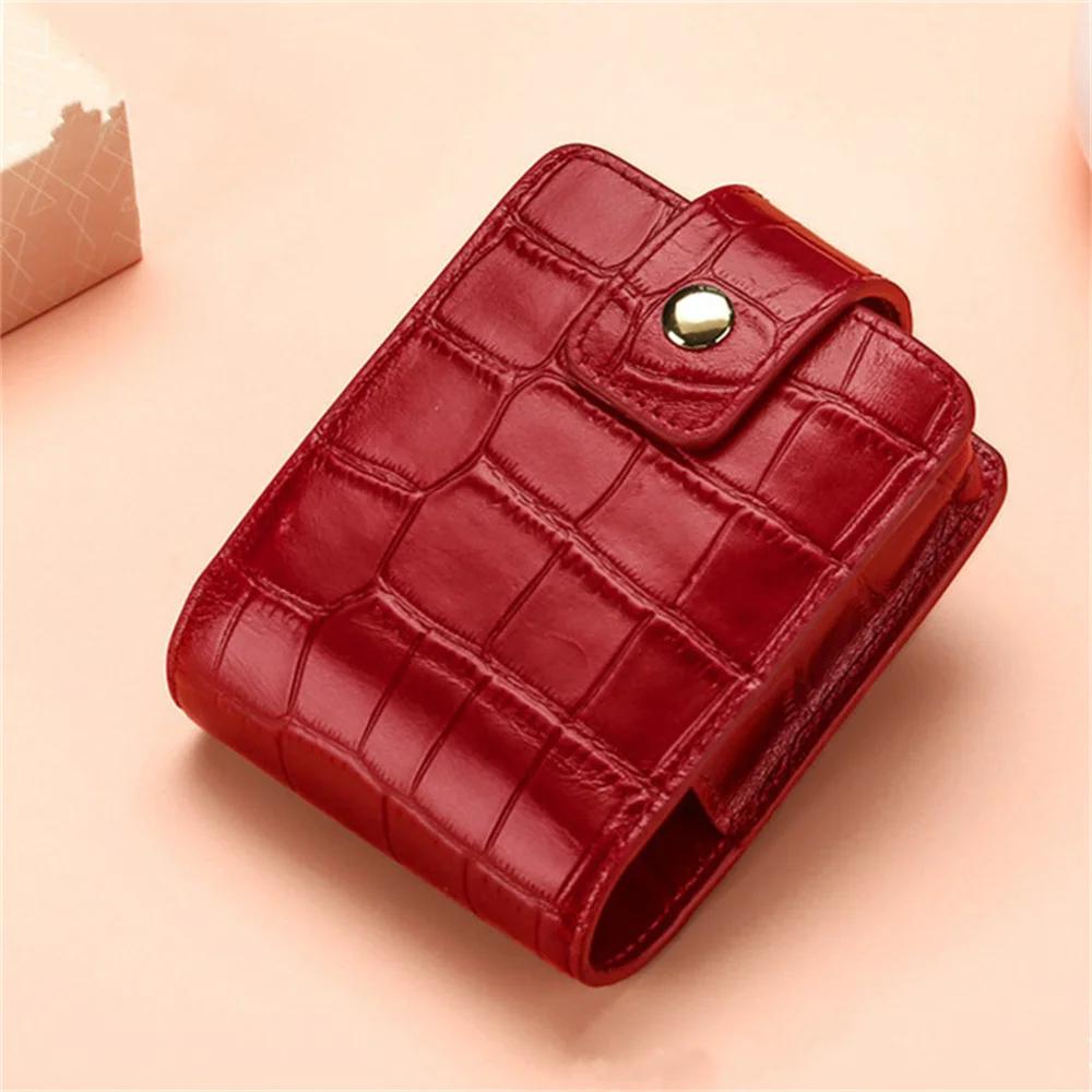 Lipstick Cosmetic Bag with Mirror Women Travel Makeup Bag Crocodile Pattern Pu Mini Toiletry Organizer Pouch Storage Makeup Case